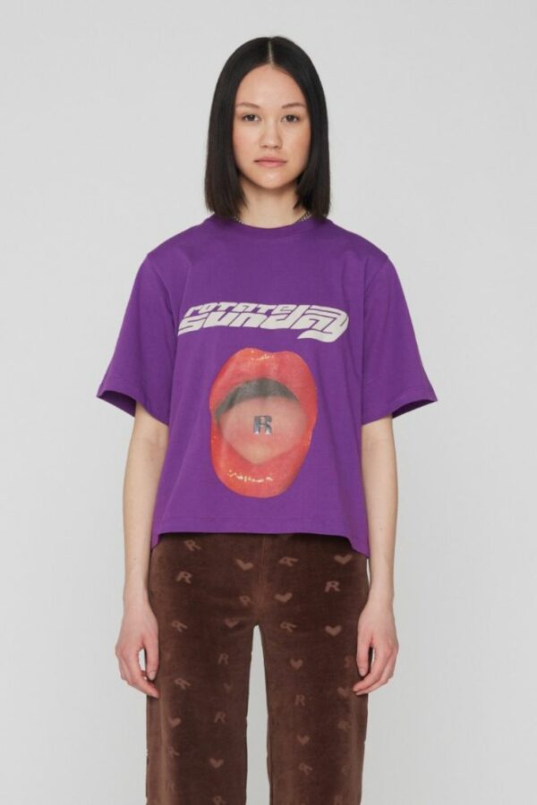 rotate-cotton-lip-printed-t-shirt-purple
